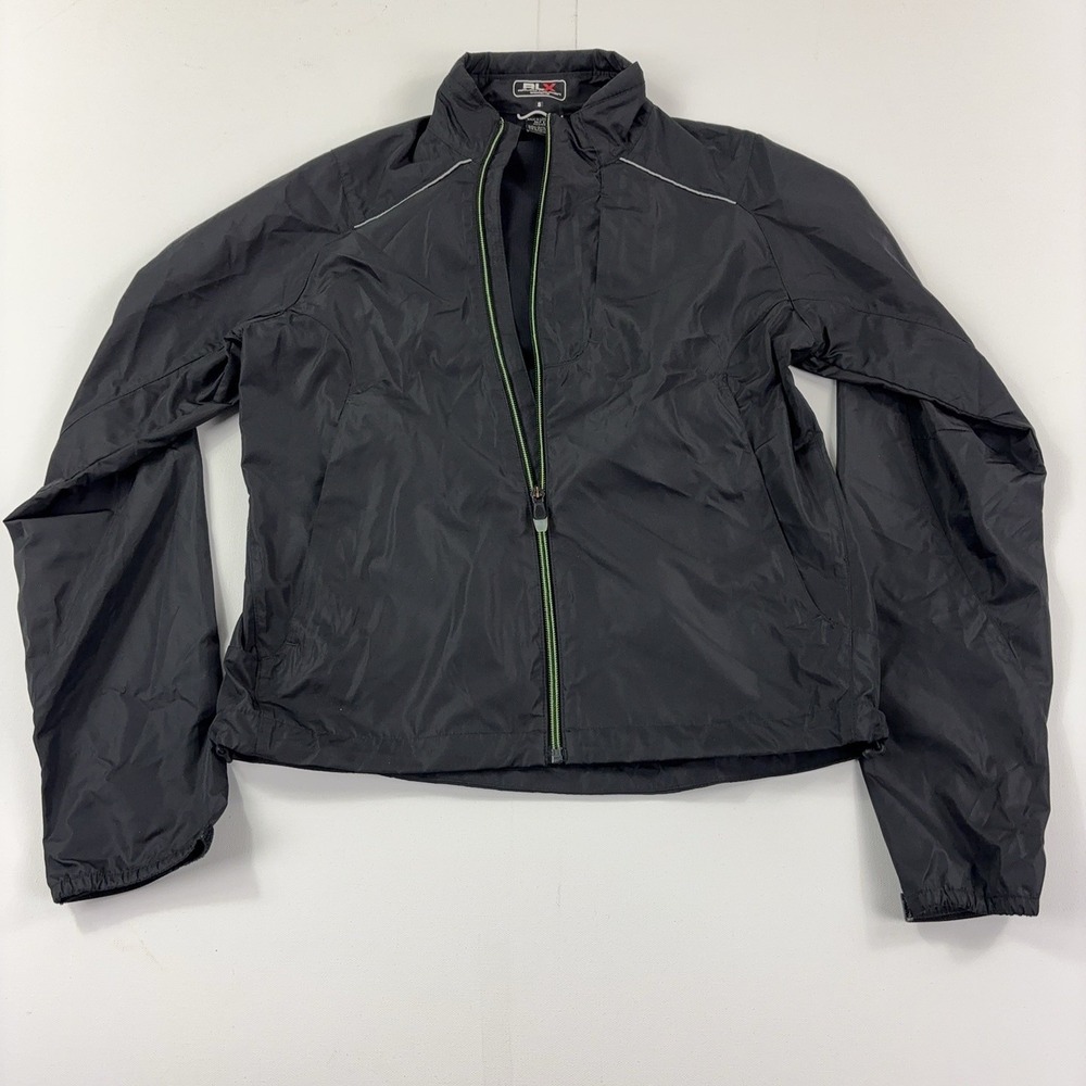 RLX Ralph Lauren Jacket Womens Small Black Reflective Running Windbreaker